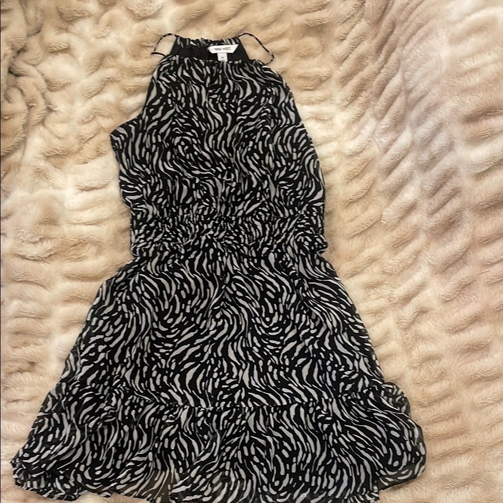 Black and White Halter Dress
